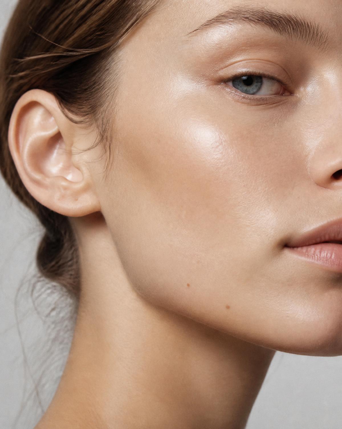 Close detail of luminous bare skin